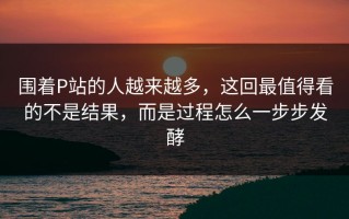 围着P站的人越来越多，这回最值得看的不是结果，而是过程怎么一步步发酵