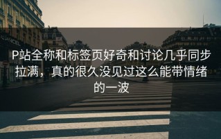 P站全称和标签页好奇和讨论几乎同步拉满，真的很久没见过这么能带情绪的一波